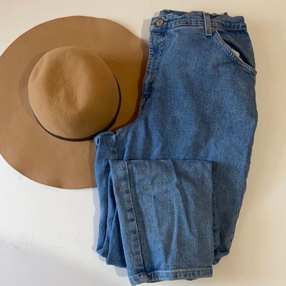 Vintage Denim High Waisted Straight Leg Mom Jeans - Picture 1 of 4